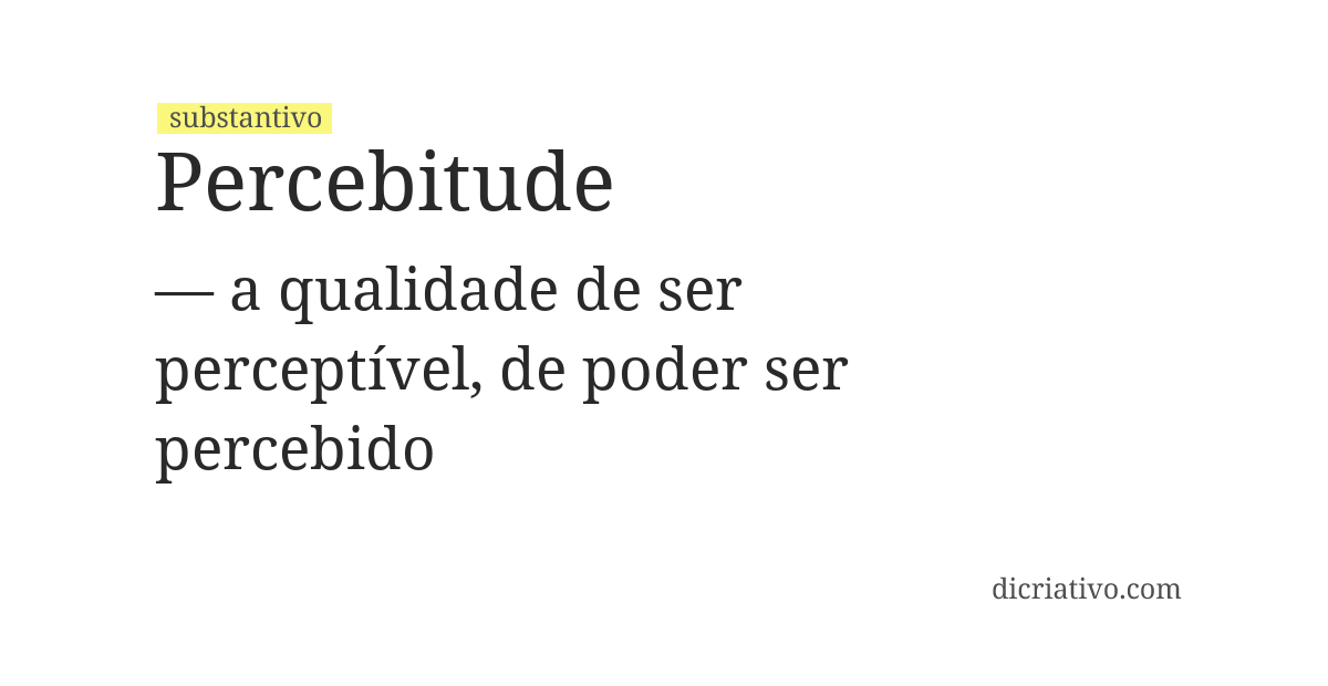 Significado de percebitude