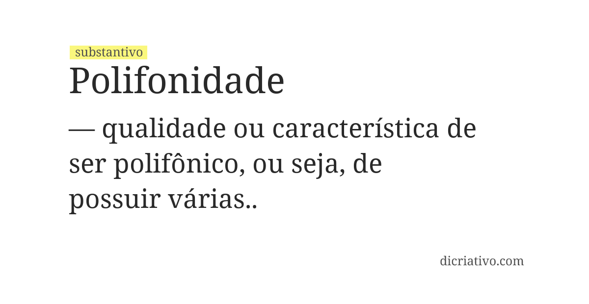 Significado de polifonidade
