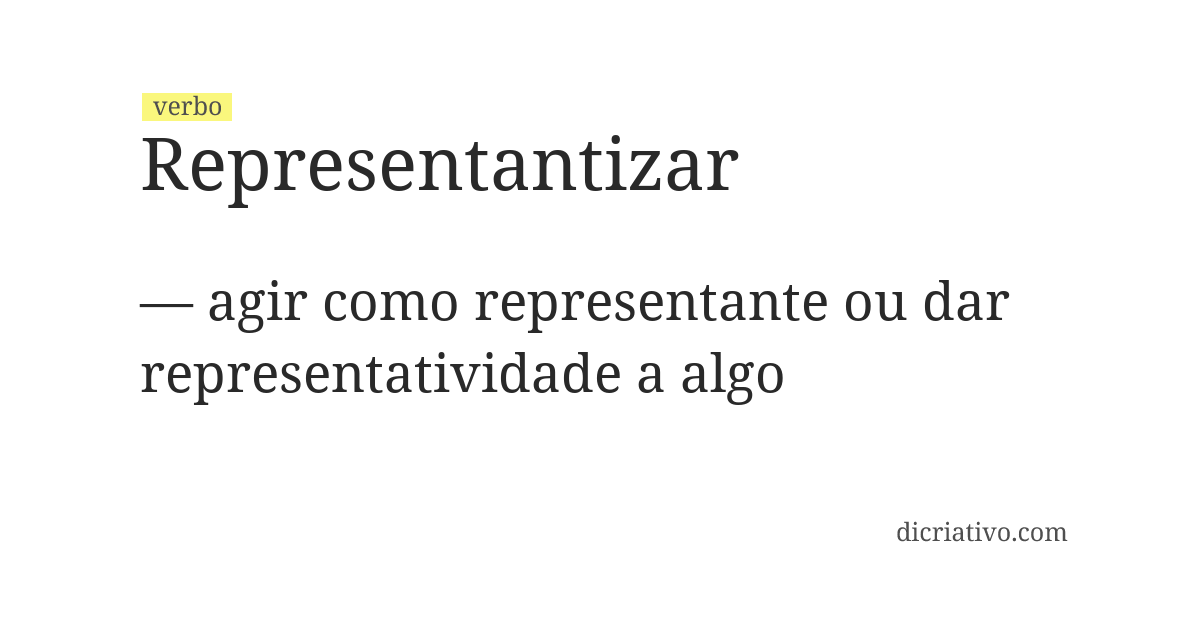 Significado de representantizar