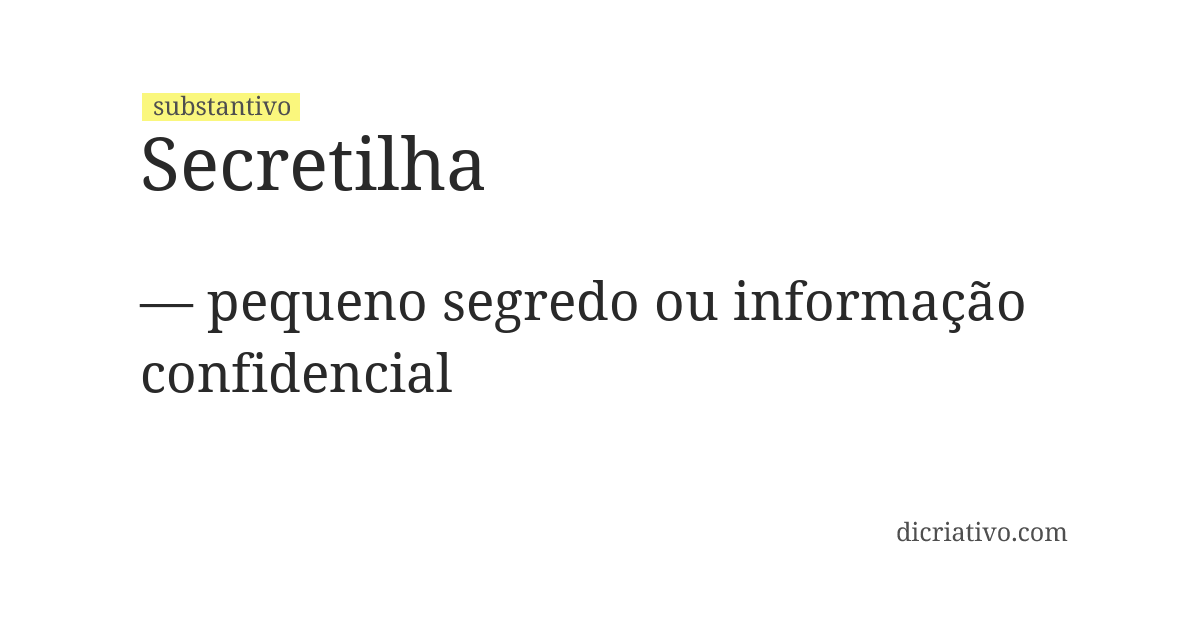 Significado de secretilha