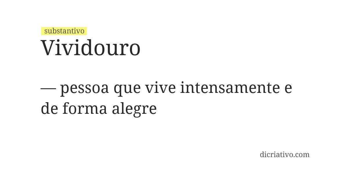 Significado de vividouro