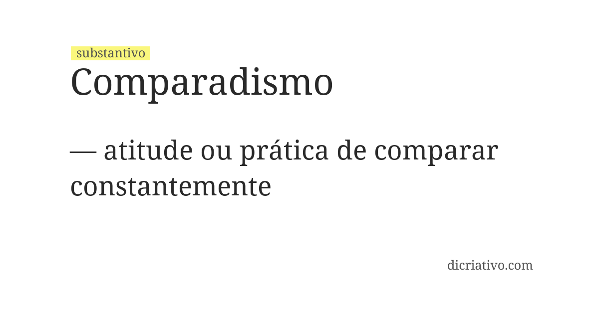 Significado de comparadismo