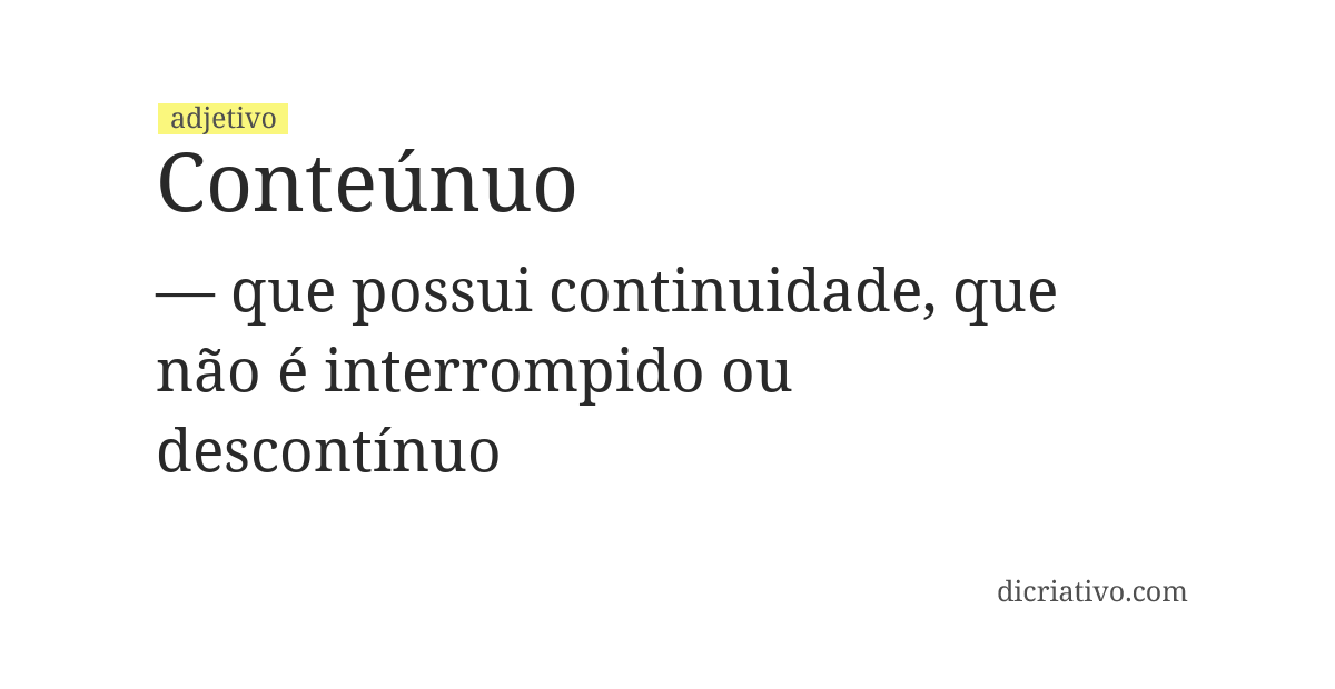 Significado de conteúnuo