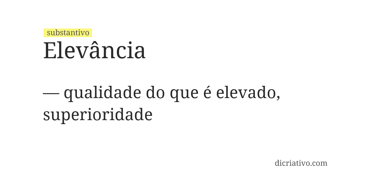 Significado de elevância