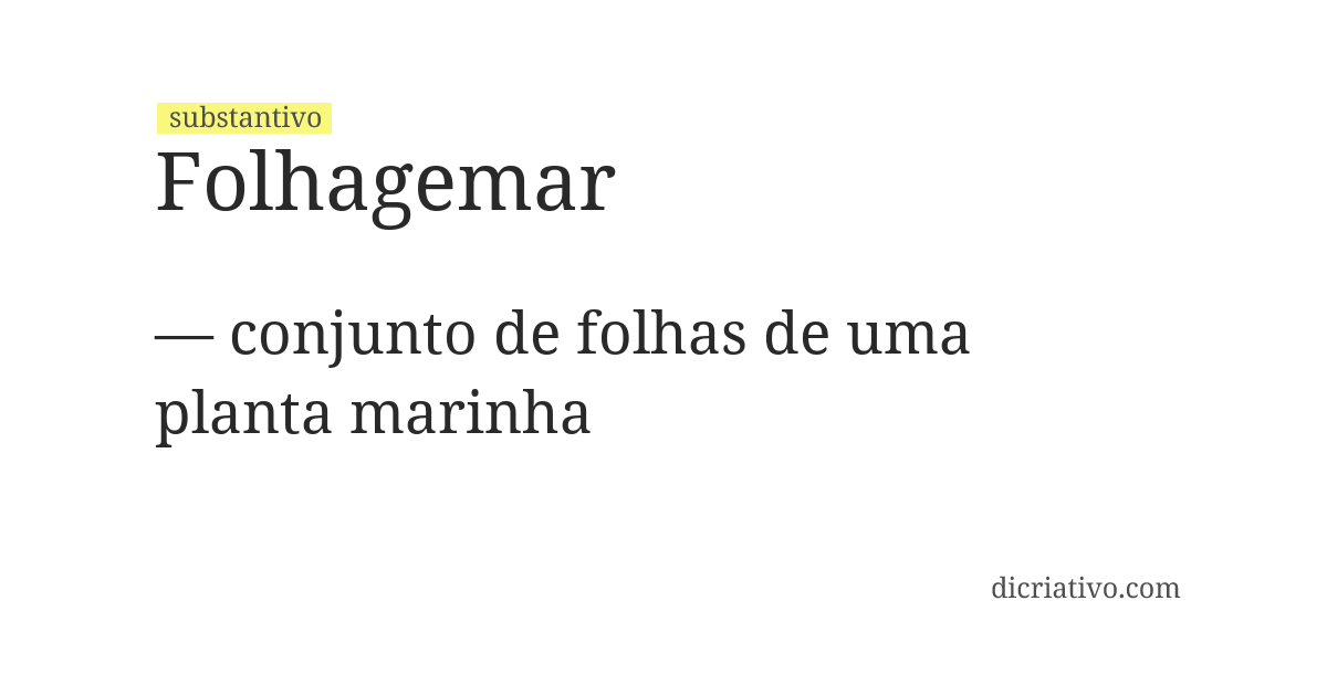 Significado de folhagemar