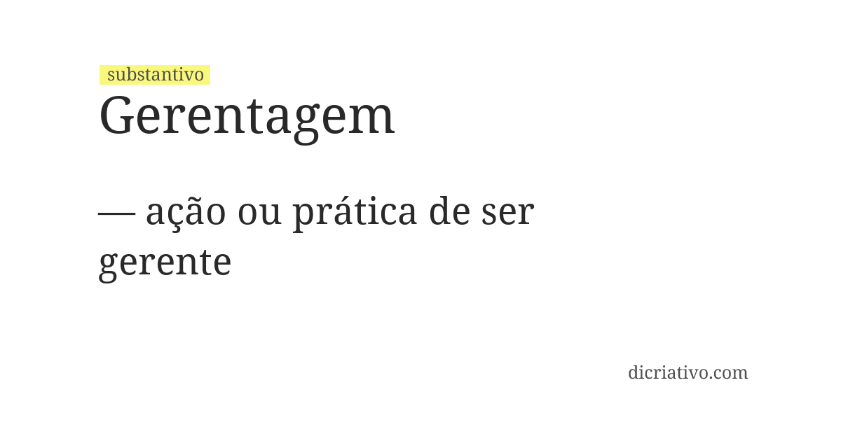 Significado de gerentagem