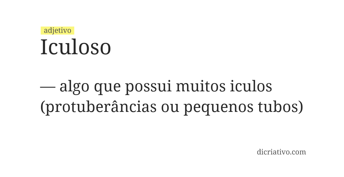 Significado de iculoso