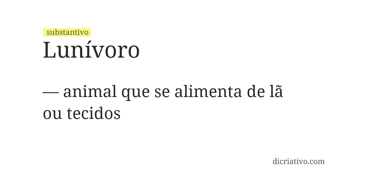 Significado de lunívoro