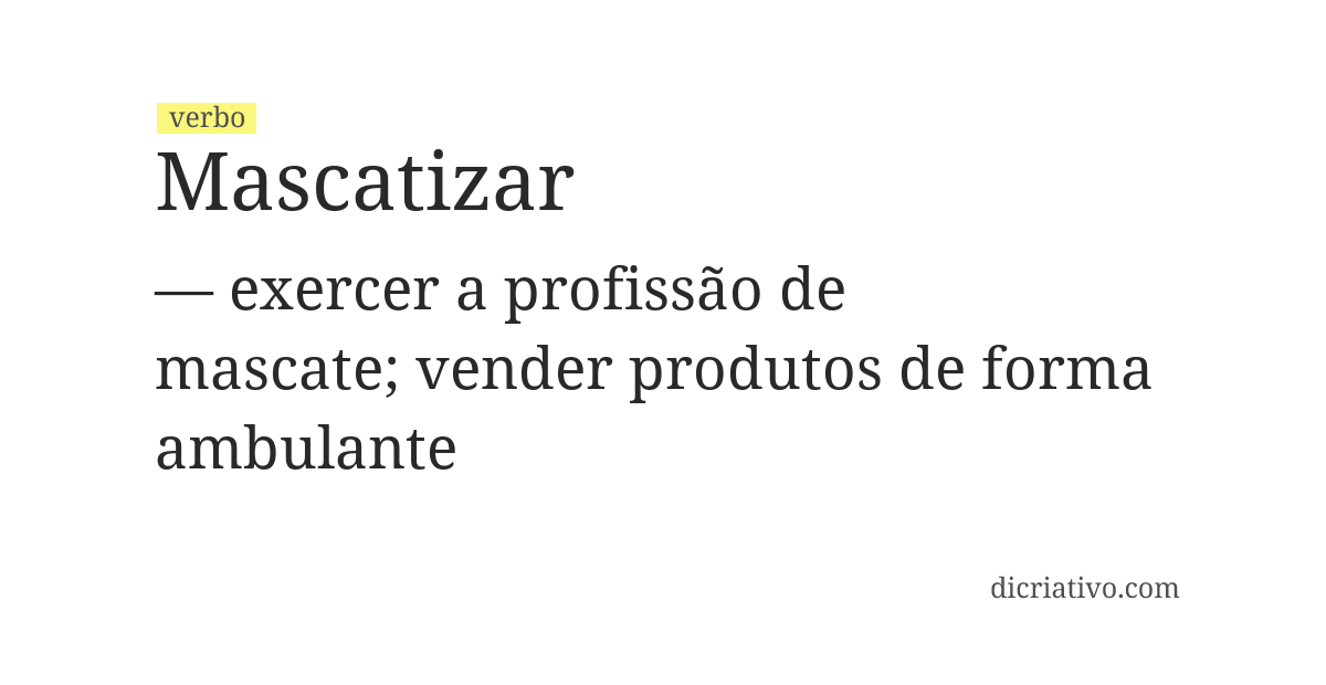Significado de mascatizar