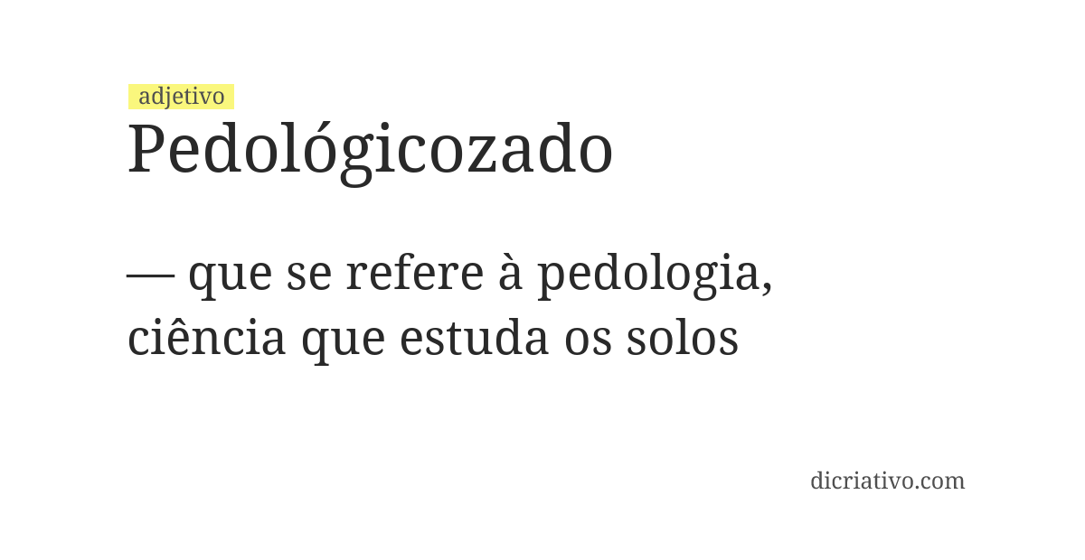 Significado de pedológicozado