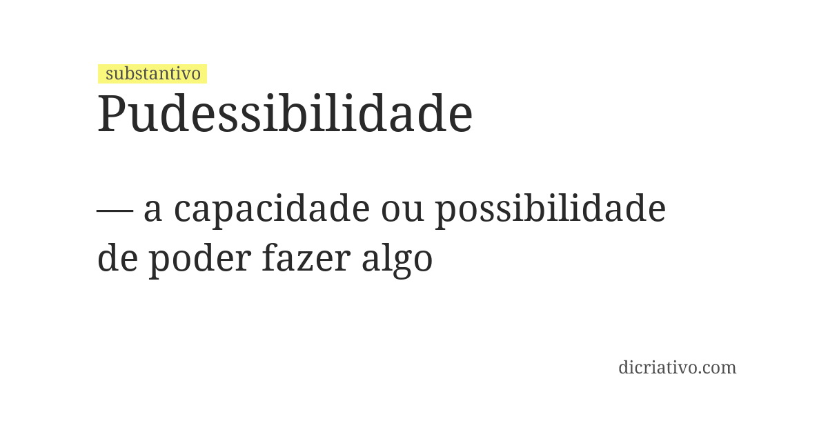 Significado de pudessibilidade