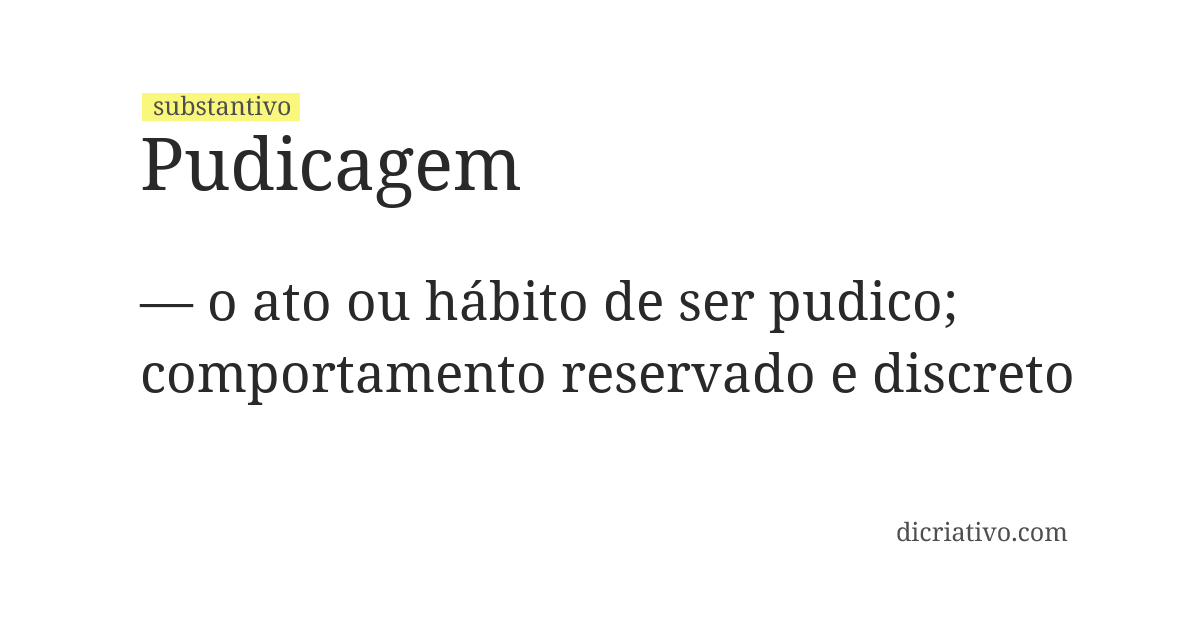 Significado de pudicagem