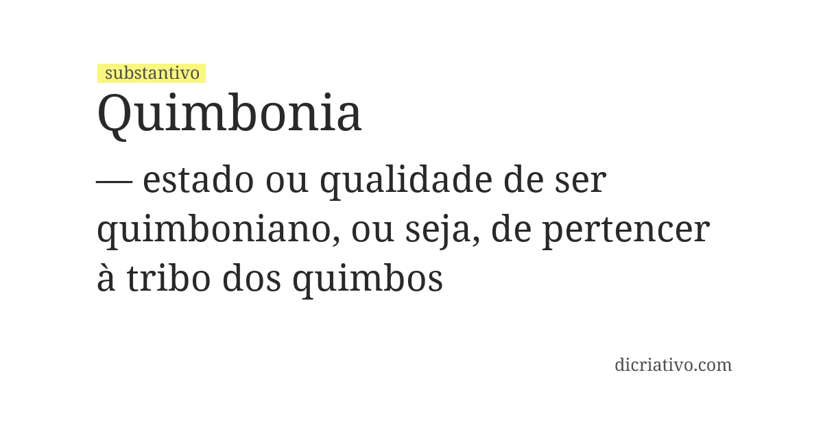 Significado de quimbonia