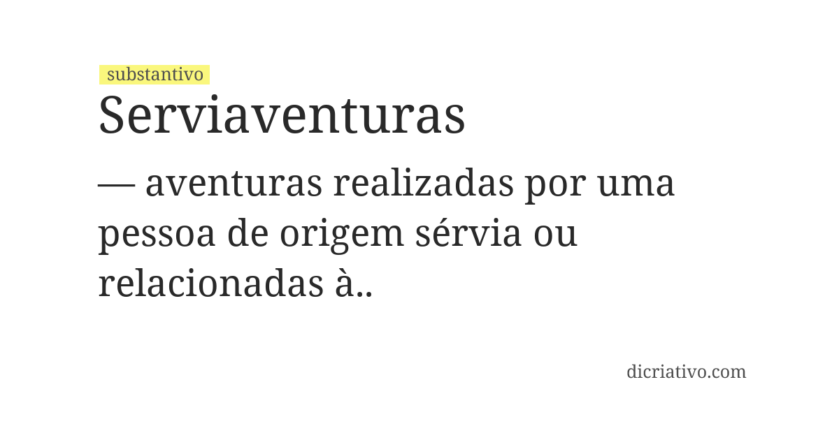 Significado de serviaventuras