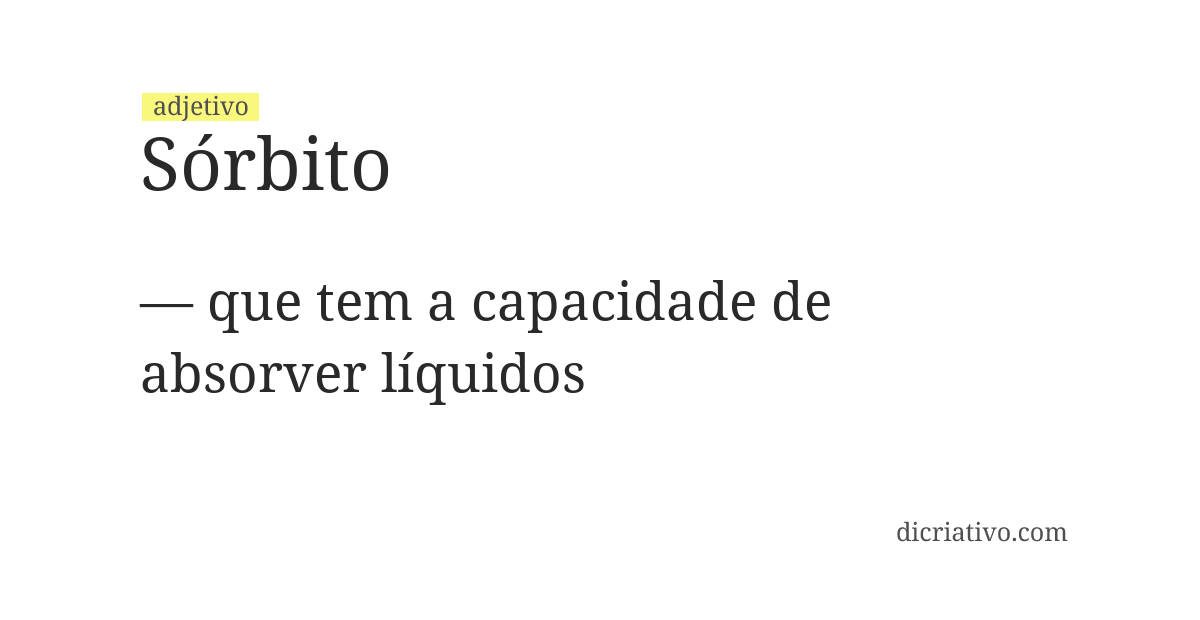 Significado de sórbito