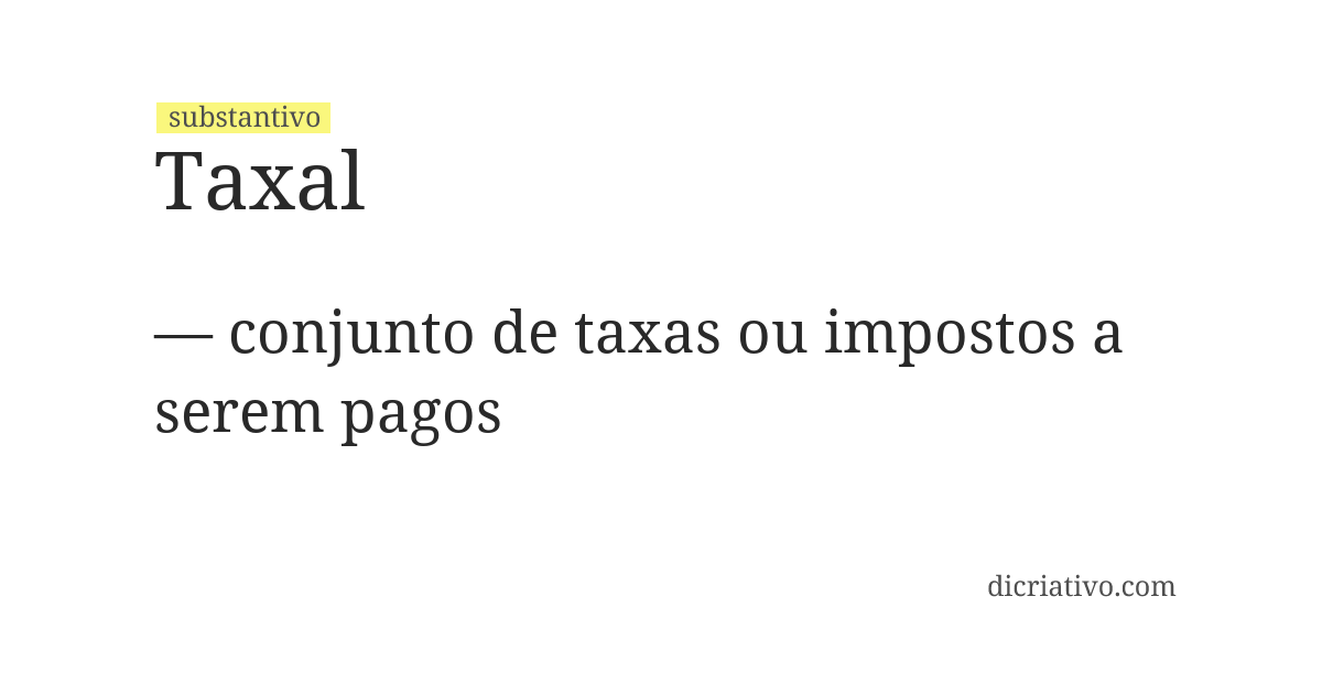 Significado de taxal
