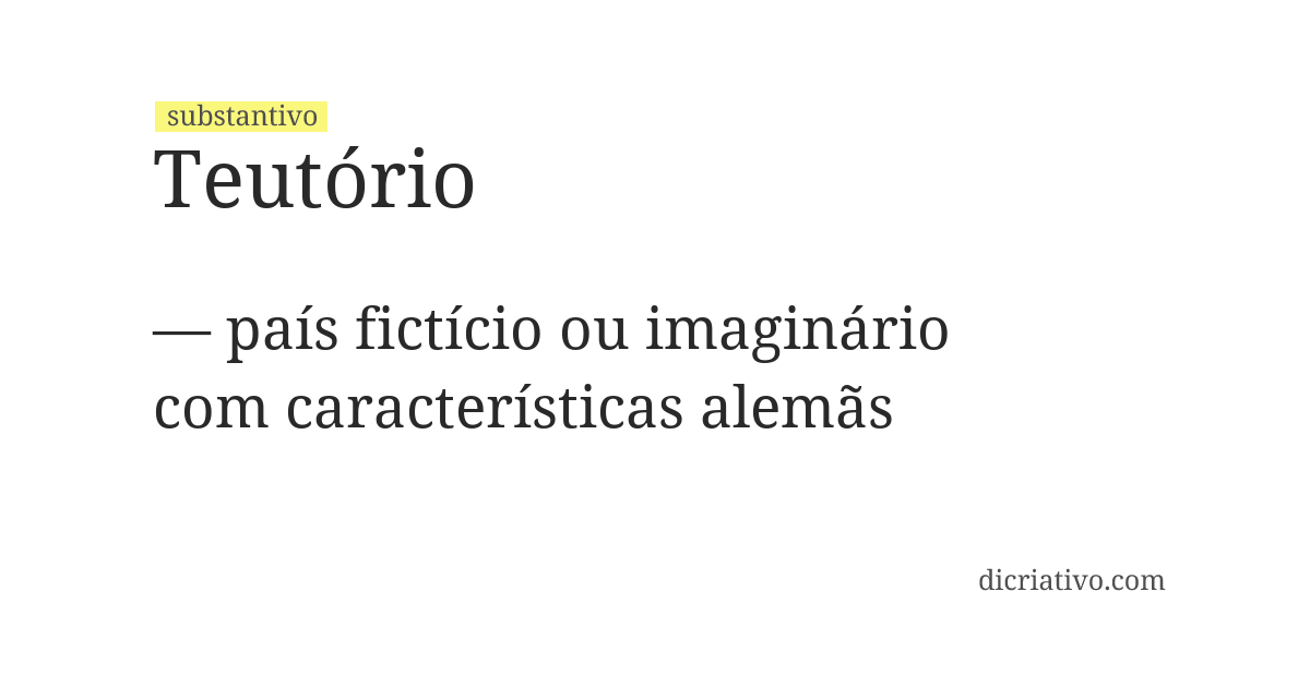 Significado de teutório