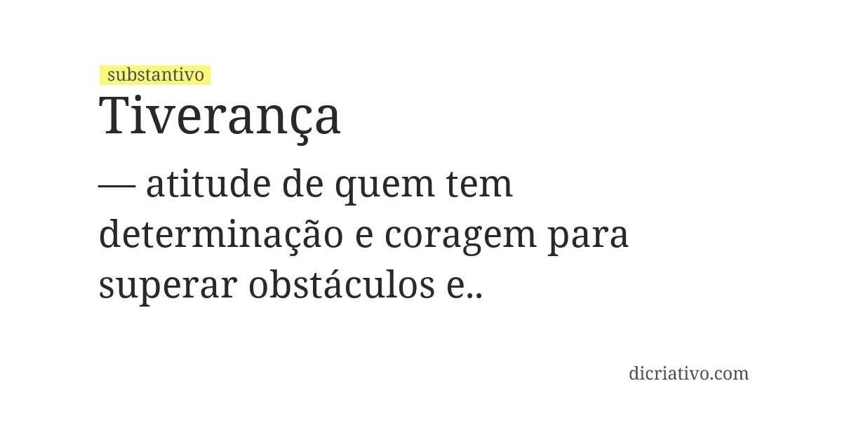 Significado de tiverança