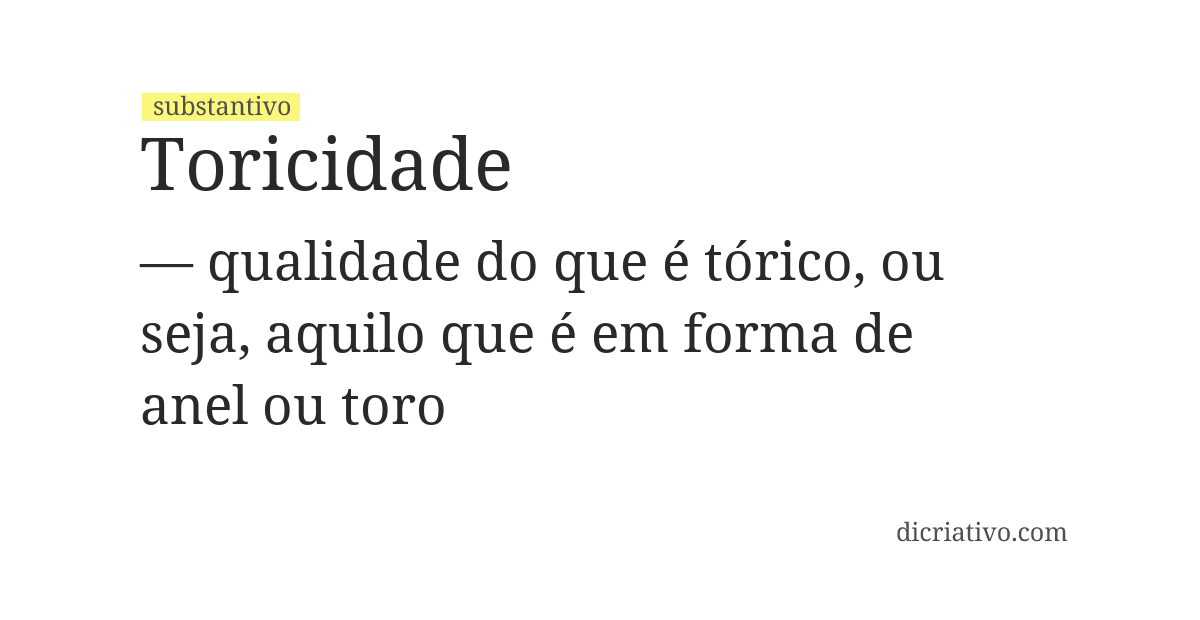 Significado de toricidade