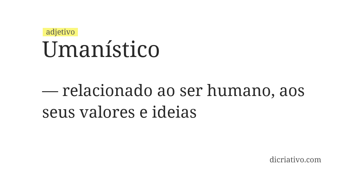 Significado de umanístico