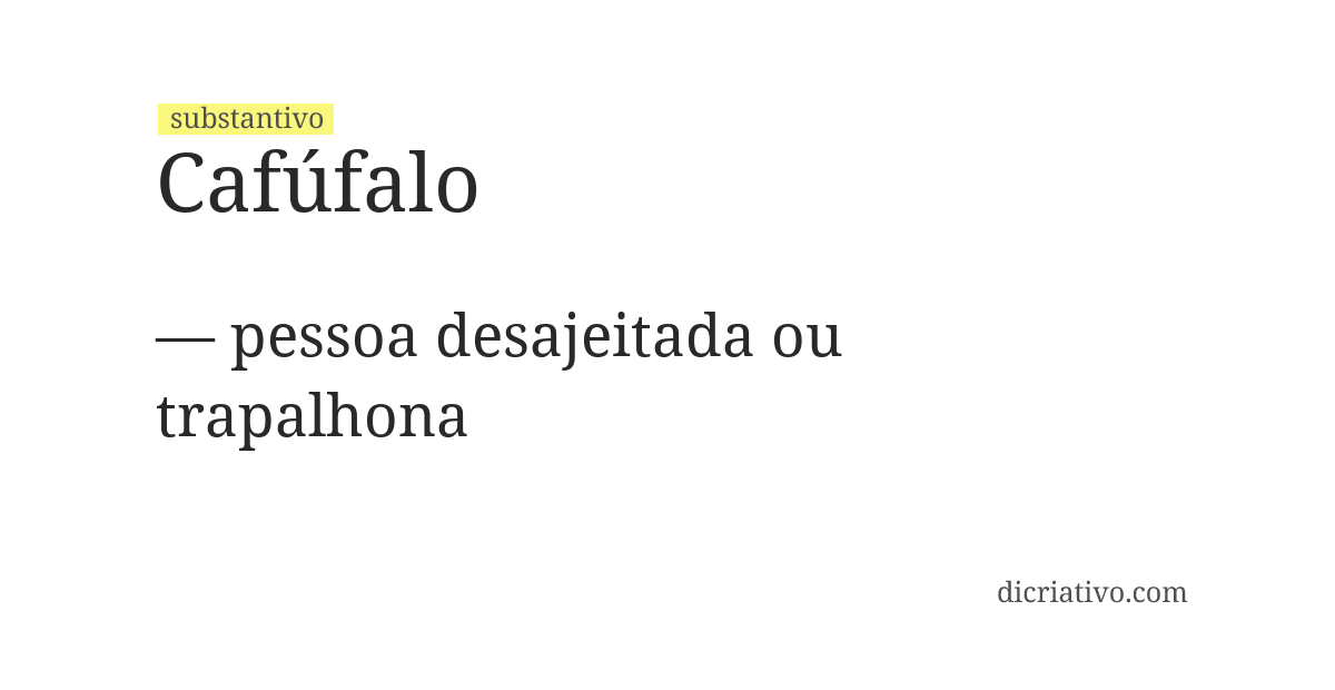 Significado de cafúfalo