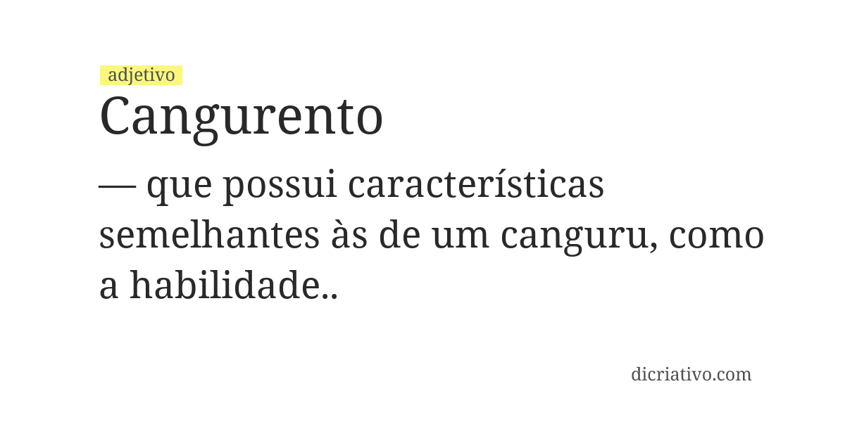 Significado de cangurento