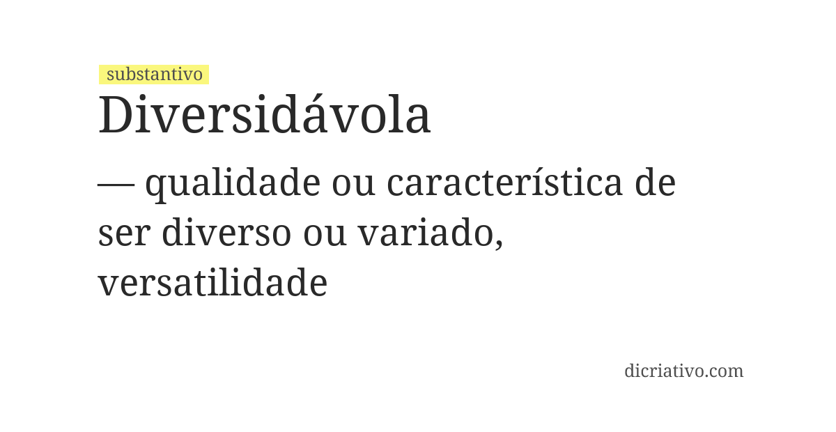 Significado de diversidávola