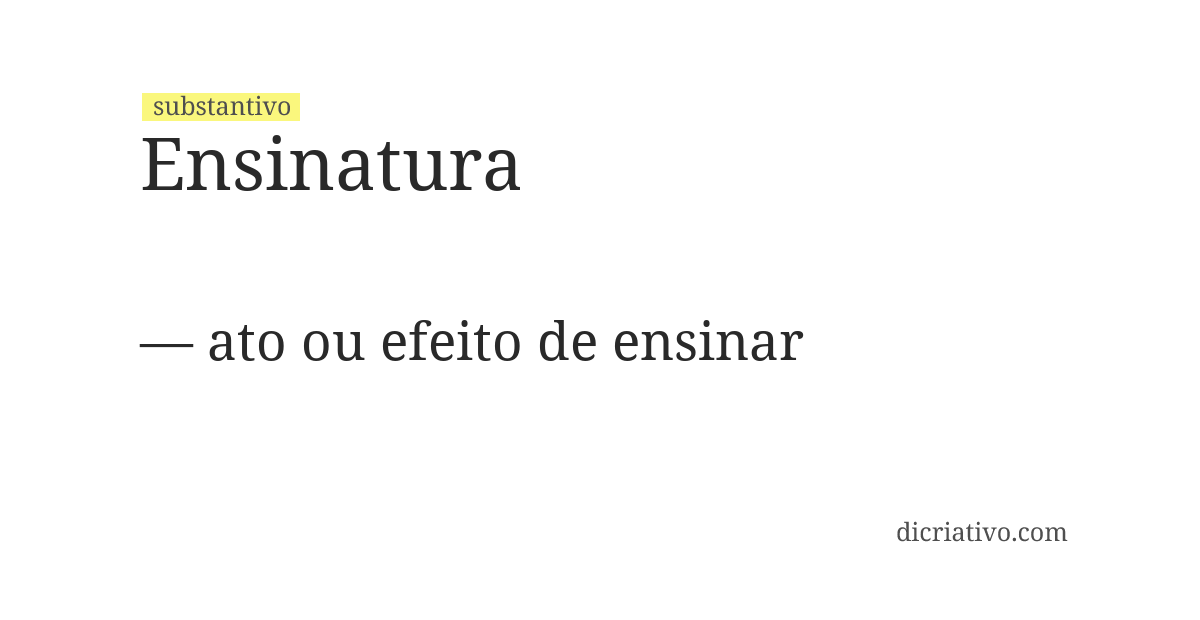 Significado de ensinatura