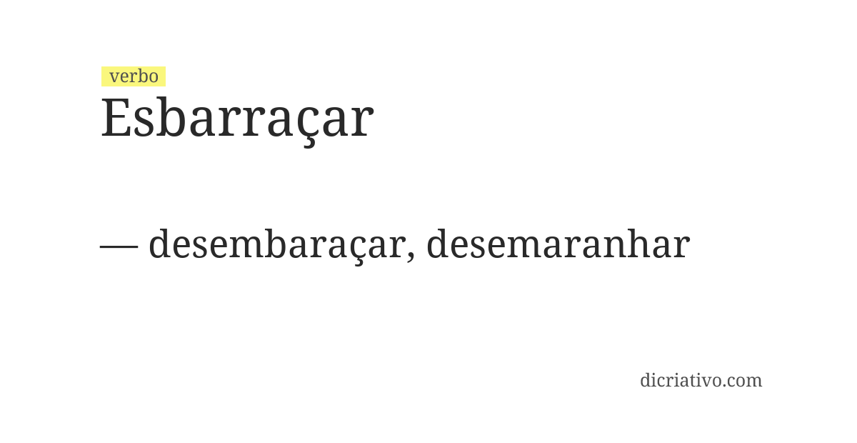 Significado de esbarraçar