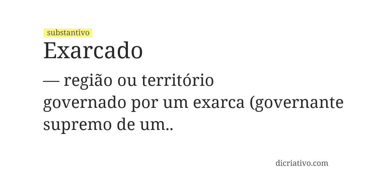 Significado de exarcado
