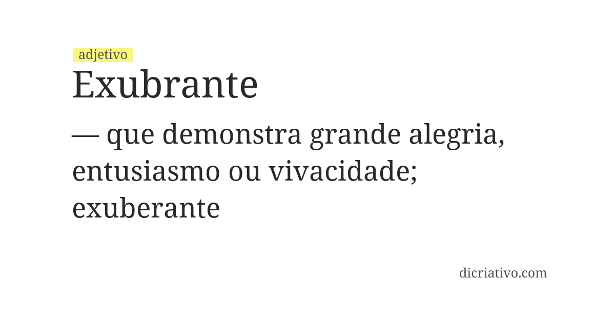 Significado de exubrante