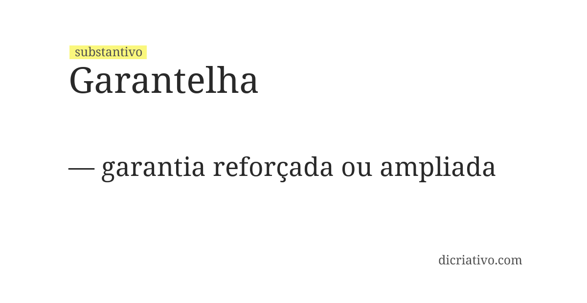 Significado de garantelha