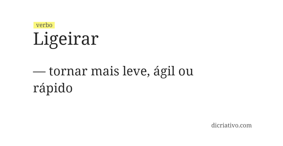 Significado de ligeirar