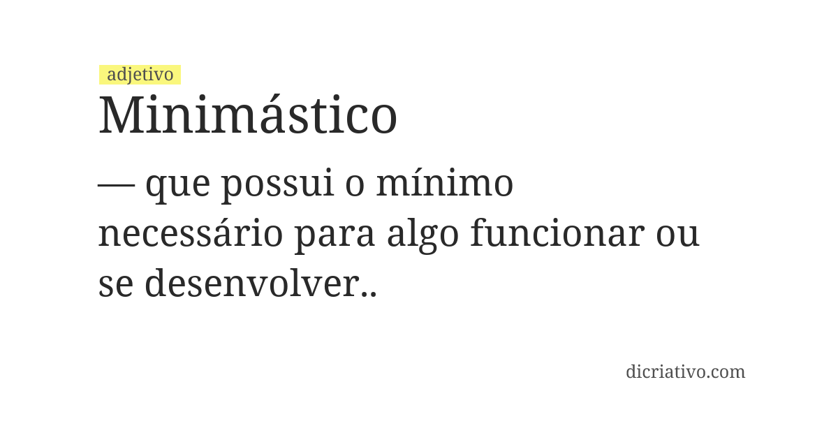 Significado de minimástico