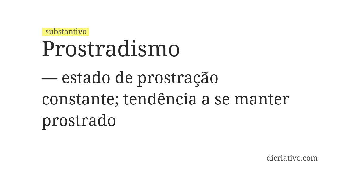 Significado de prostradismo