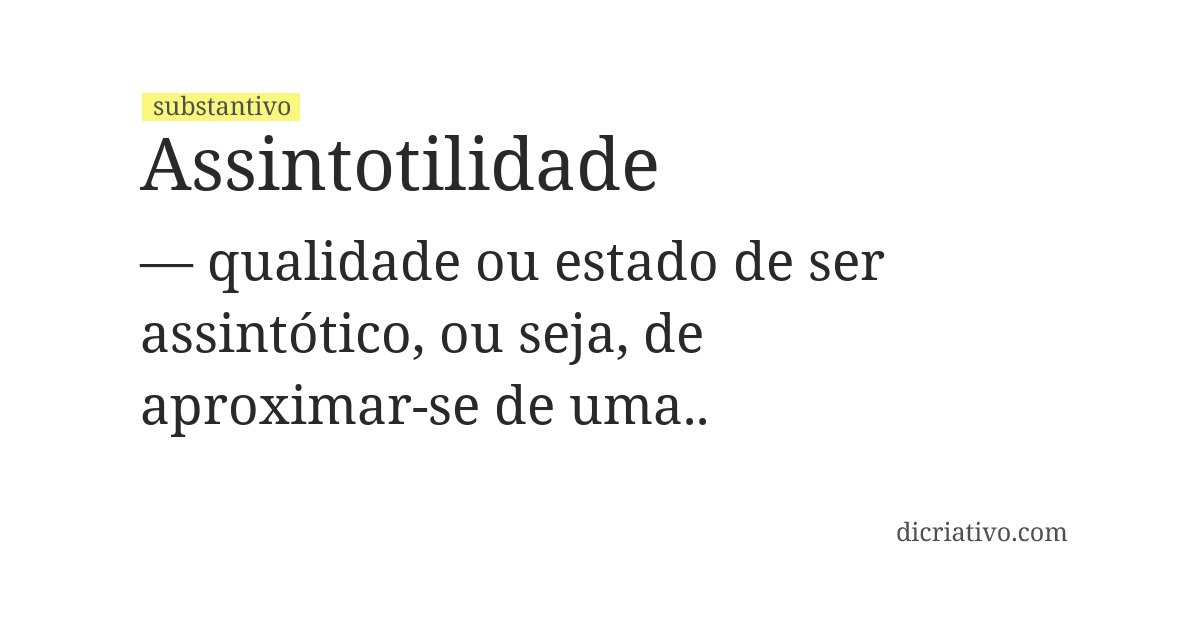 Significado de assintotilidade