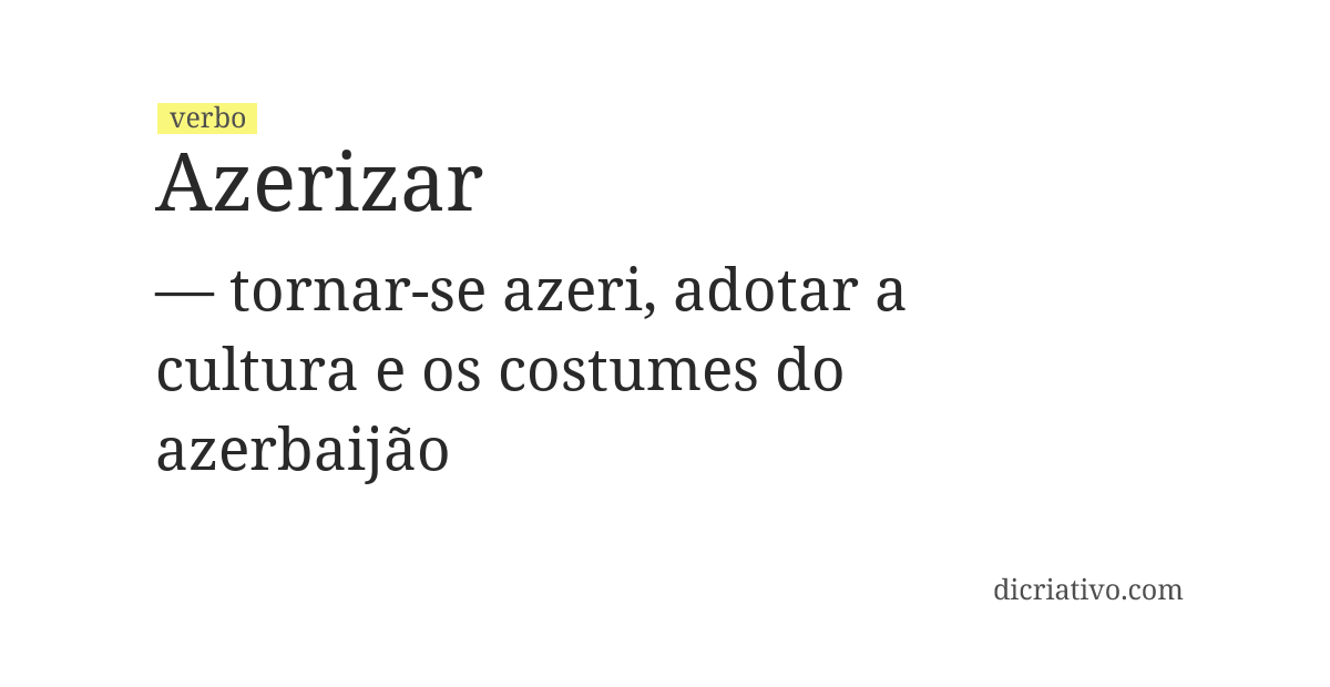 Significado de azerizar