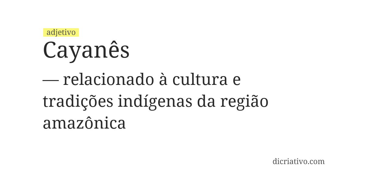 Significado de cayanês