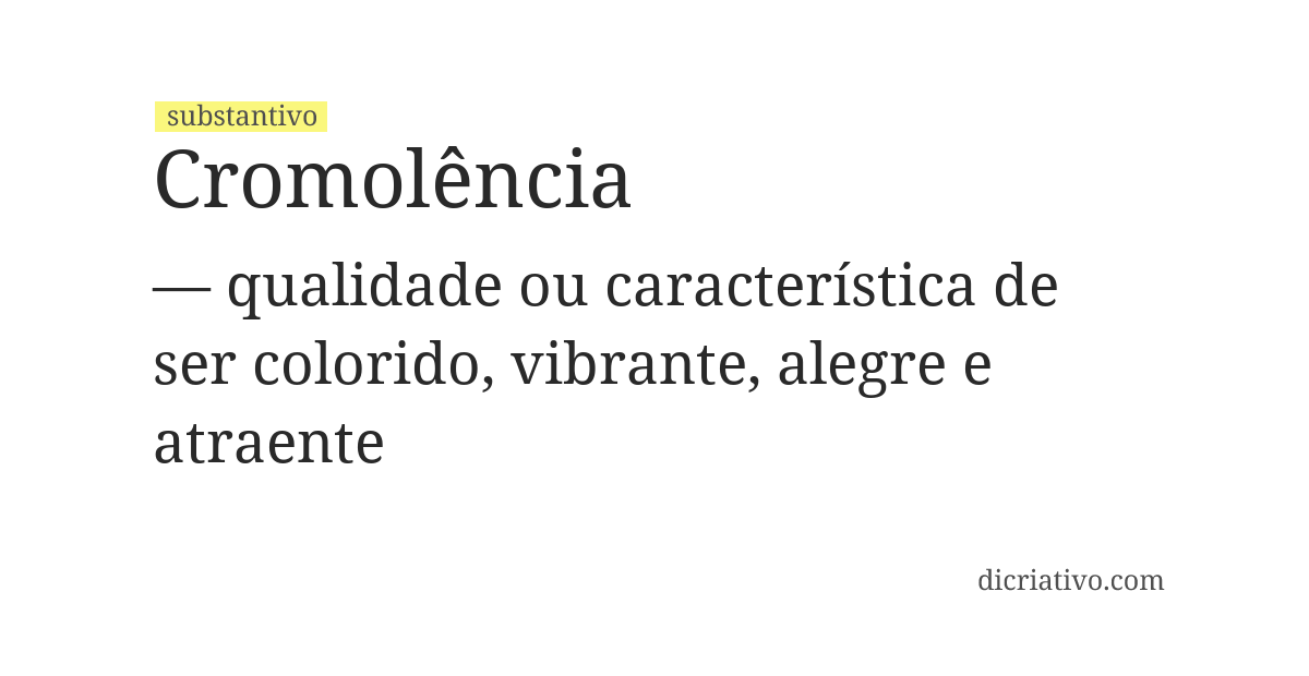 Significado de cromolência