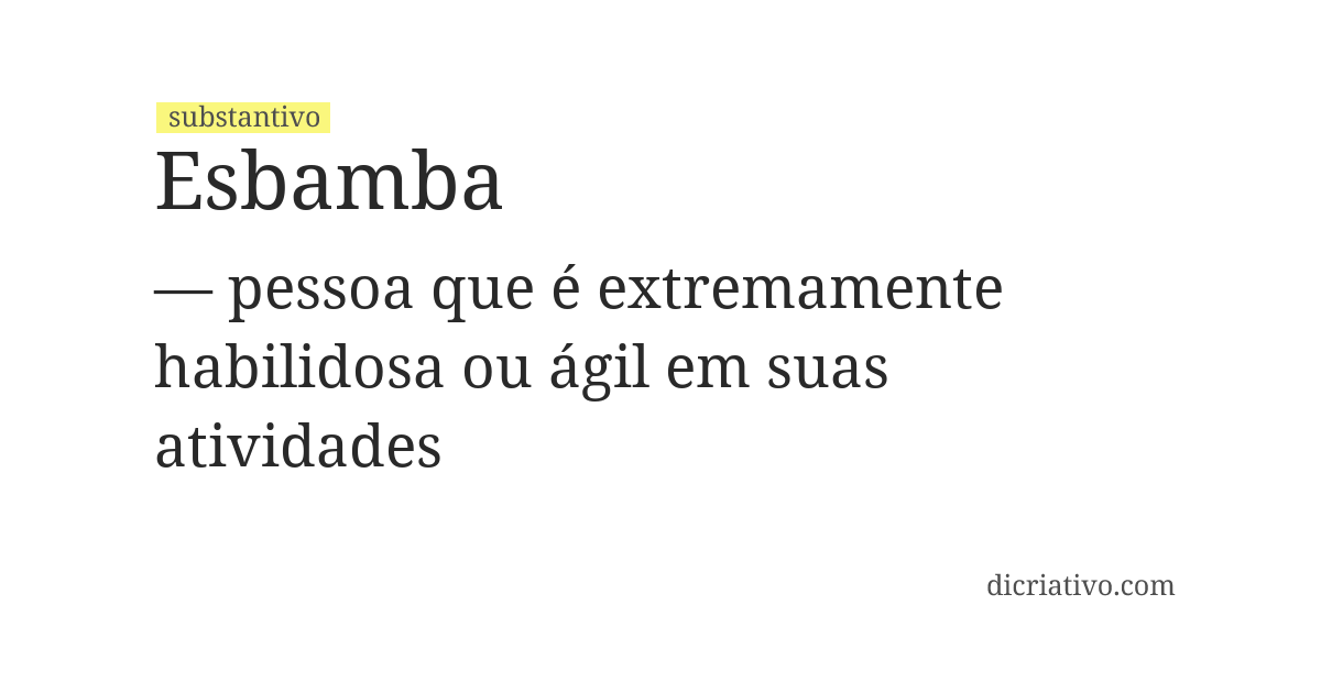 Significado de esbamba