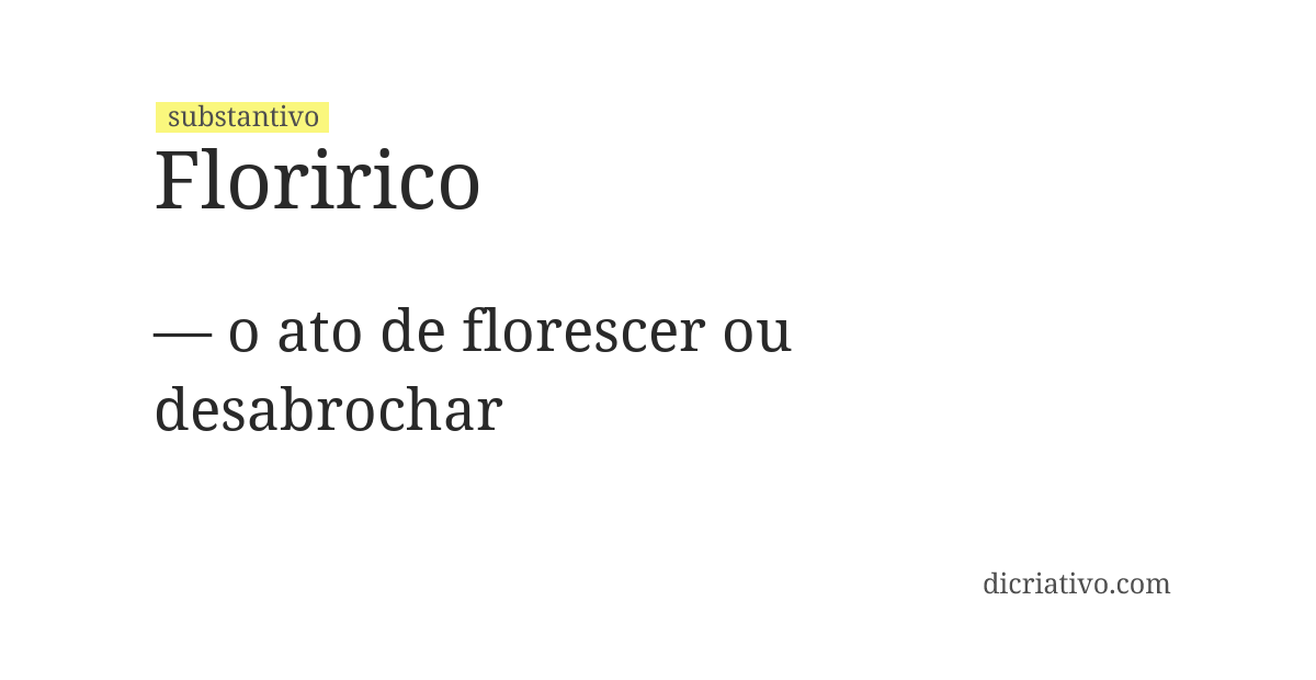 Significado de floririco