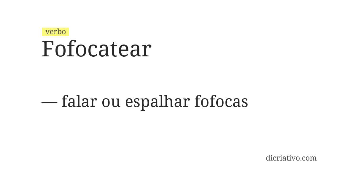 Significado de fofocatear