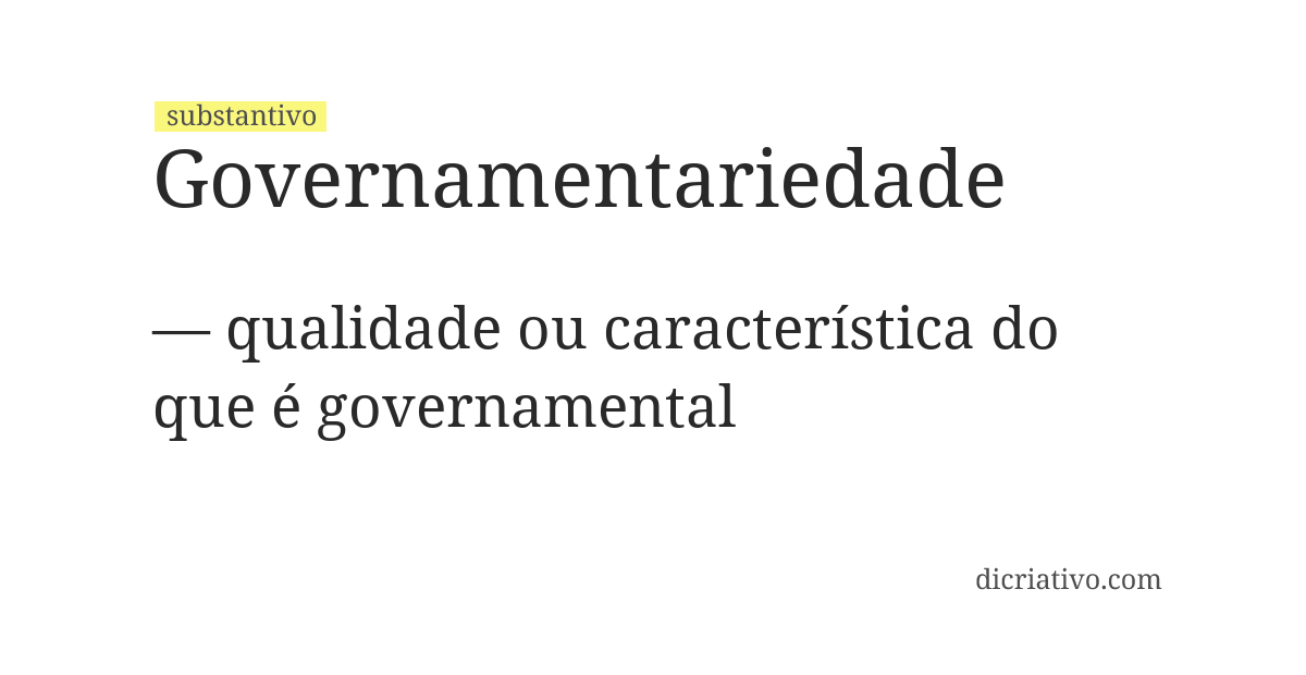 Significado de governamentariedade