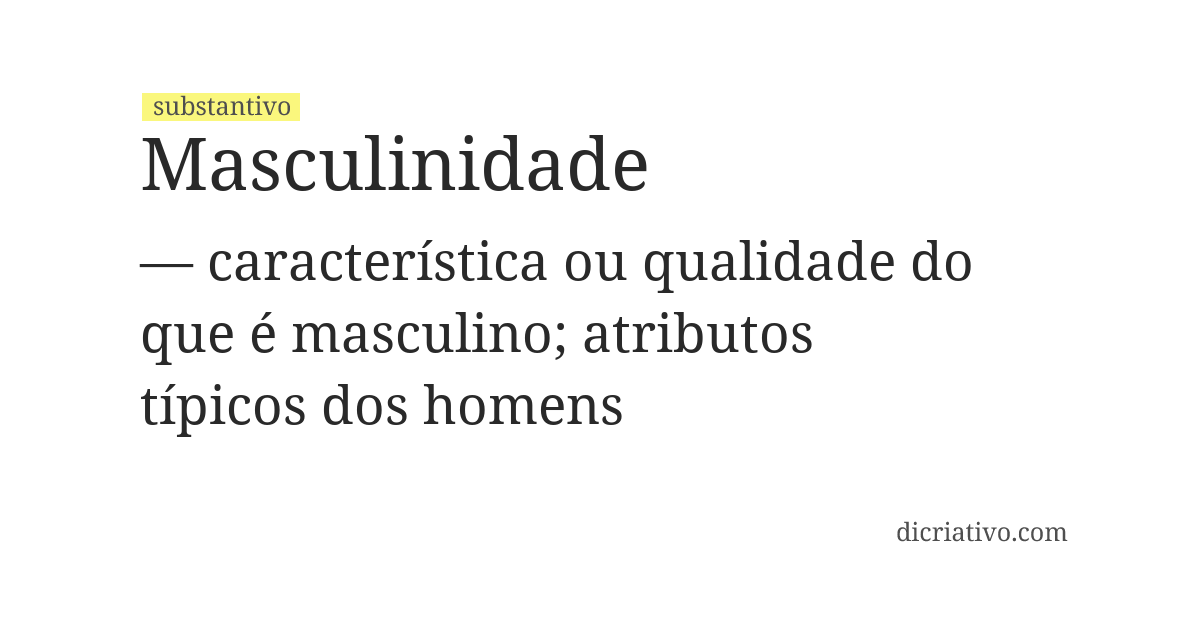 Significado de masculinidade