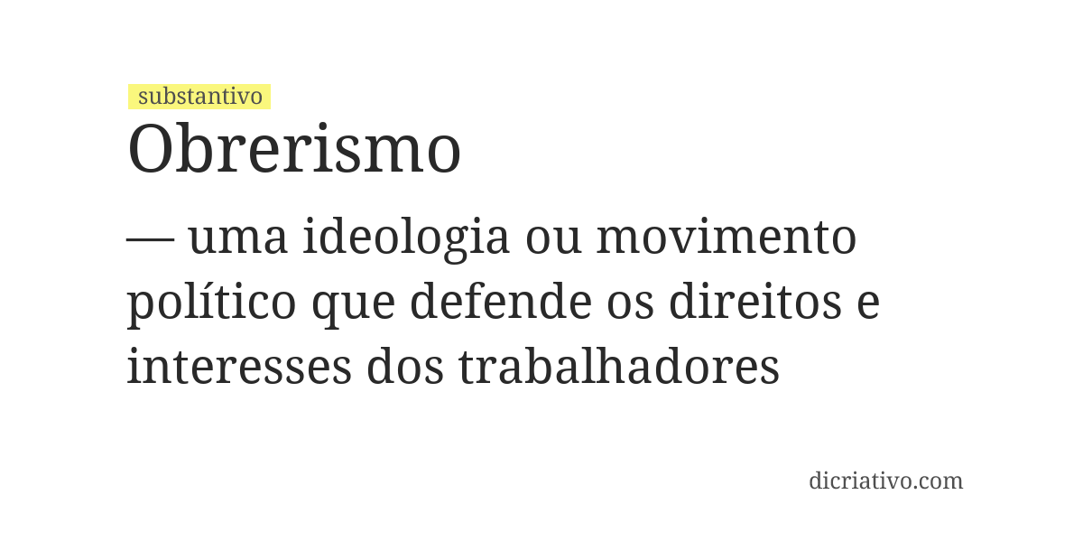 Significado de obrerismo