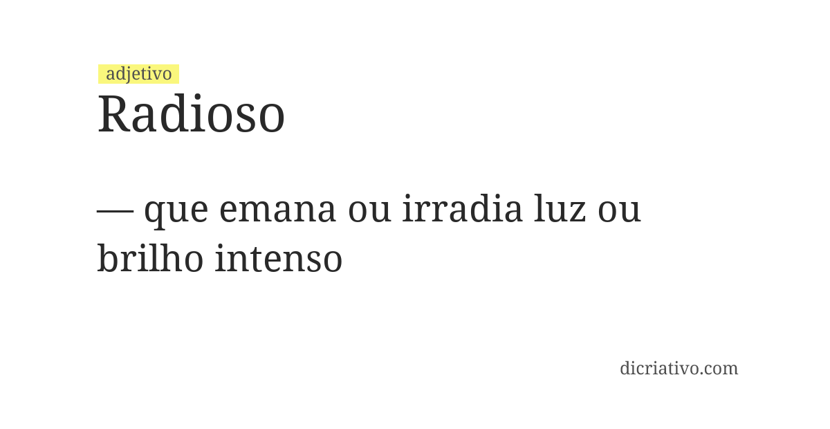 Significado de radioso