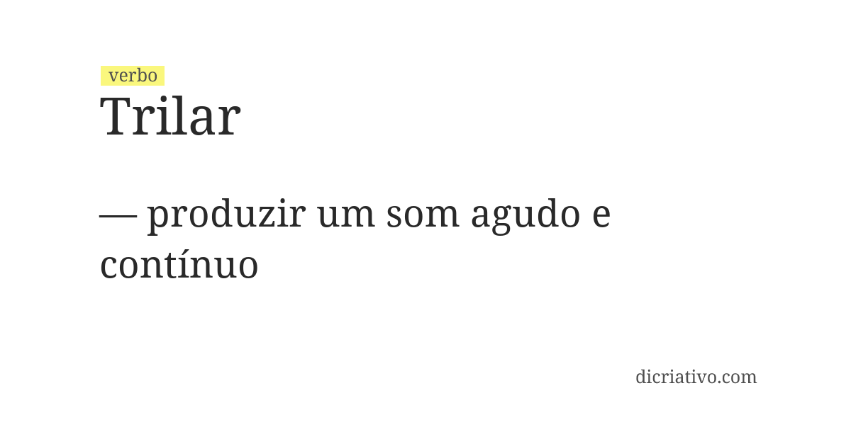 Significado de trilar