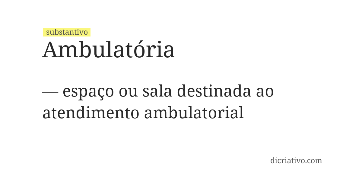 Significado de ambulatória