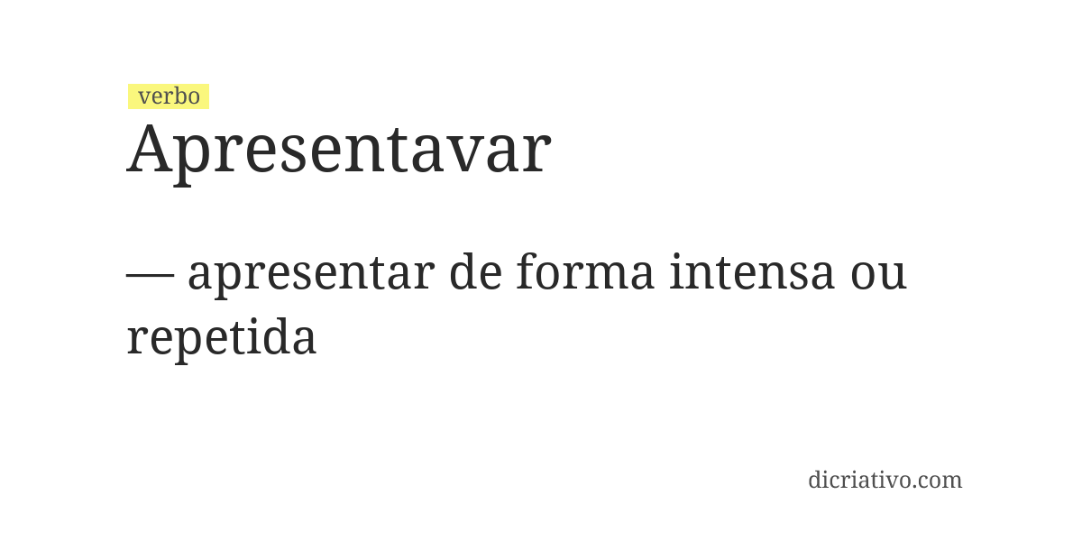 Significado de apresentavar