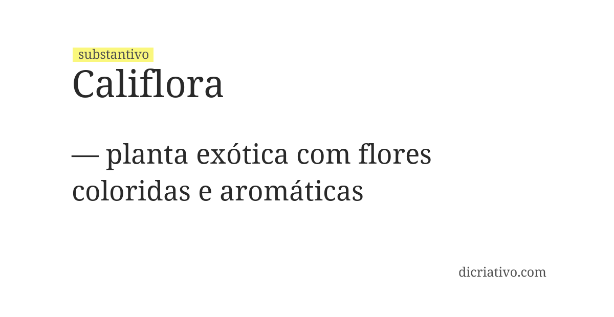 Significado de califlora